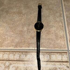 Womens Manhattan Diamond Quartz Black Watch Wristwatch‎